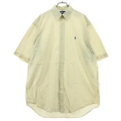 RALPH LAUREN ラルフローレン 90s オールド BLAKE チェック柄 半袖 コットンシャツ M ライトイエロー メンズ 古着