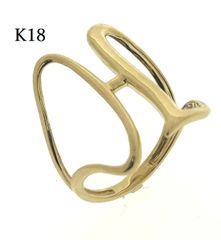 新品仕上済み K18 デザイン リング 指輪 13号 3.05g ゴールド シンプル ♯1073012209