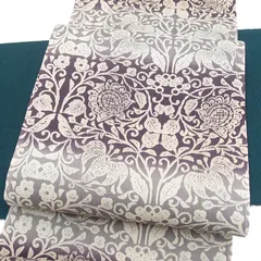 袋帯 ふくろ帯 夏物 夏 夏帯 丹後生紬 たんごきつむぎ 正絹 日本の絹 新品 未使用 未仕立て カジュアル 濃紫ぼかし 花唐草 着物 小紋 紬 お出掛け お稽古 お食事会 お洒落着 着付け お洒落 送料無料 袋帯 g524