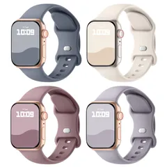 【特売】【4枚入り】Knossen コンパチブル Apple Watch バンド 38mm 40mm 41mm 42mm 44mm 45mm 46mm 49mmアップルウォッチ バンド シリコン製 スポーツバンド iWatch Series 10 9 8 7