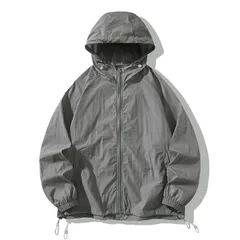 未使用 UVパーカー マウンテンパーカー ラッシュガードメンズ レディース UPF50+ 接触冷感 薄手 日焼け防止 無地 スポーツ 軽量 紫外線対策 UVカット 春 夏 アウター フード付き 男女兼用 シンプル 熱中症対策 feifu01