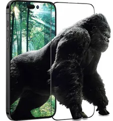 【数量限定】Pro対応強化ガラスフィルム 15 iPhone 全面保護「硬度9H/圧倒的な耐衝撃性/ガイド枠付き/抗菌/防指紋/気泡ゼロ/高感度タッチ」 【ゴリラガラス・2023アップグレード】memumi