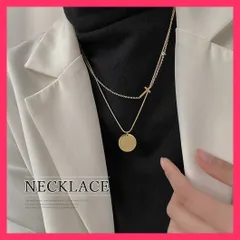 【おしゃれ】 2連チェーンネックレス クロスモチーフ お洒落ジュエリー/首飾り秋冬新作上品/韓国 ファッション 重ね付け風 メタル ショートネックレス おすすめ おしゃれ　人気 上品 21SHIPIN-020