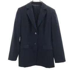 BURBERRY LONDON バーバリーロンドン シルクブレンド テーラードジャケット 38 ネイビー 三陽商会 レディース 古着のサムネイル