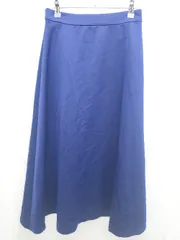 ◇ ◎ ●未使用● INDIVI インディヴィ タグ付 サテン調 ロング フレア スカート サイズL ブルー レディース P  【1406180033859】