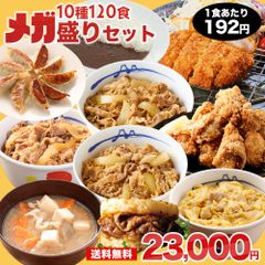 【1食192円！衝撃の64%OFF！単品合計価格63,900円→23,000円！】 福袋 2025 松屋 メガ盛りセット！超特大ボリューム10種120食入り 冷凍食品 保存食 一人暮らし 時短 冷食 肉 グルメ 食事 セット 冷凍 惣菜 まつや 仕送り 非常食