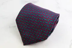 ヴァレンティノ ガラヴァーニ ブランド ネクタイ シルク 小紋柄 ヘリンボーン PO メンズ グリーン VALENTINO GARAVANI 【中古】