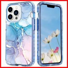 耐衝撃構造 全面保護 かわいい 黄変防止 硬い大理風背面 擦り傷防止 米軍規格の保護 スマホケース ケース アイフォン14 用 Pro Pro Max用 Max カバー（iPhone 14 14 iPhone Pro MuZiF Max用ブルー）