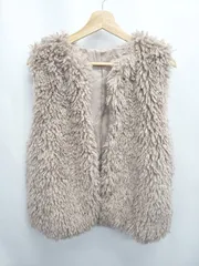 ◇ ⊆ Shelly island シェリーアイランド プードルファー ベスト サイズF モカ系 レディース E  【1507160006754】