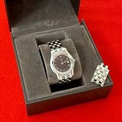 稼働品 希少品 GUCCI グッチ オールドグッチ ヴィンテージ デイト ステンレス クォーツ 腕時計 ウォッチ シルバー ブラック 32287