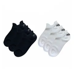 ポロ ラルフローレン POLO RALPH LAUREN ショート くるぶし クルー ソックス 3足セット 女性用 靴下 7527PK レディース ブラック+ホワイト