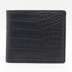 かむろぎ マットクロコ折財布 ブラック - メルカリ