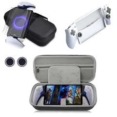 Color:ブラック PS Portal 用収納ケース 【2024新設計-4in1】収納バッグ+PS Portal 用保護カバー+PS Portal 用サムキャップ+PS Portal 用リモートプレーヤー 用ガラスフィルム用 プレイステーションポータブル リ