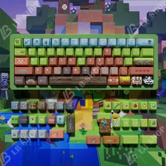 マイクラ風  キーキャップ  139Pcsセット 交換用キーボードキー ちいかわ  かわいい メカニカルキーボード用 新品 誕生日 プレゼント ホワイト ブラック グレー マインクラフト(MINECRAFT)