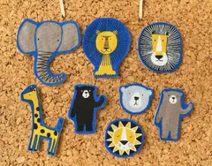 ❁︎６枚❁︎ 北欧　アニマル　動物　ワッペン　アイロンワッペン　布ワッペン　アップリケ