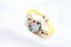 【W231-21】動作品 ベニススタイル ベネチアンガラス バングルウォッチ