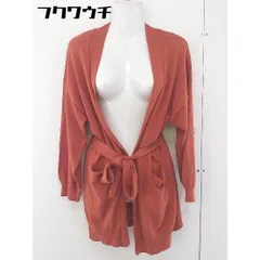 ◇ ◎ mysty woman ミスティウーマン コットン ニット 長袖 カーディガン サイズF テラコッタ系 レディース  【中古】 【1109220011915】