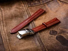 ヴィンテージレザーウォッチストラップ 16mm リストバンド カジュアルレッドブレスレット