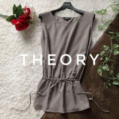 タグ付未使用】Theory プルオーバーブラウス アッシュ 洗える 日本製
