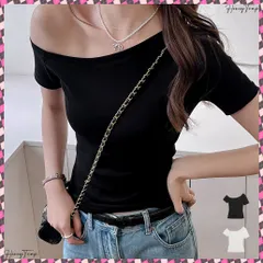 送料無料 ワンショルダーTシャツオフショルダー夏服 レディース 片肩オフショルカットソー 無地 大人カジュアル セクシー tシャツ お洒落 夏トップス 肩出しカットソー半袖 シンプルTシャツ白 肌見せカットソー黒 タイトトップス薄手