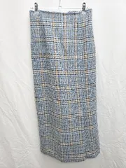 ◇ OZOC オゾック ロング丈 台形 スカート サイズ38 ブルー マルチ レディース P  【1407100022267】