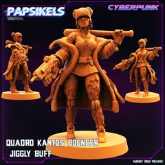 Papsikels Miniatures | QUADRO KANTOS BOUNCER JIGGLY BUFF 32mm | 3Dプリント ミニチュア TRPG サイバーパンク SF