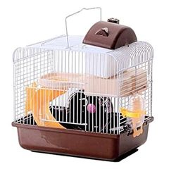【在庫セール】ケージ セット ２階建て 【こもれび屋】ハムスター ハムスターハウス 小動物ケージ 通気 飼育ケージ 持ち手付 組み立て ゴールデン ジャンガリアン (ブラウン)