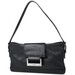 ロエベ LOEWE ロゴ ショルダーバッグ ミニバッグ ショルダーバッグ レザー ブラック レディース 【中古】