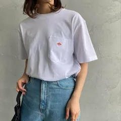 DANTON ダントン　ホワイト　ワンポイントワッペン　Tシャツ　ポケット　ロゴTシャツ
