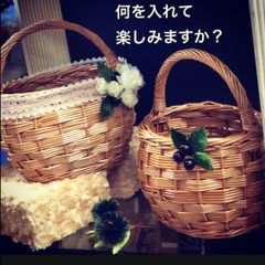 カゴバッグ　当社オリジナル品　柳かごバッグ だ円 ワンハンドルバスケット ミニかごバッグ 収納かご 小さめ おしゃれ レディース 花カゴ デコ籠 「幅22cm」Ｄ50