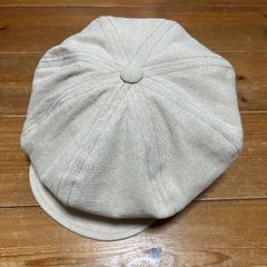 ハンドメイド　 ビッグキャスケット　ざっくり織りのコットンリネン　Ｂ反　ベージュ　サイズオーダー　メンズ　レディース　ココナッツ