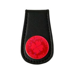 【特価商品】ゴルフマーカー 集光マーカー MARUA(マルア) 革ベルト（マグネットクリップタイプ）（RD）レッド