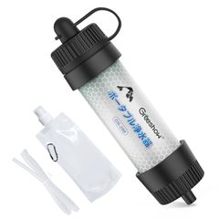 新品 Greeshow携帯浄水器 8000L浄水量 アウトドア・防災 濾過器 キャンプ・登山・地震対策 中空糸膜 フィルター交換不要 軽量コンパクト 非常用防災グッズ