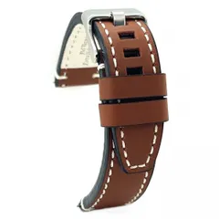 Diloy 腕時計ベルト 20mm 本革 エイジング オイルレザー バンド ref414 ヴィンテージ イタリア カーフスキン ライトブラウン