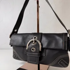 稀少✨Bランク   COACH　ソーホー　ワンショルダーバッグ　アクセサリーポーチ　ハンドバッグ　bag　レザー　ブラック　「100EL」