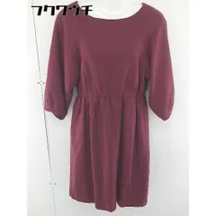 ◇ anatelier アナトリエ 七分袖 膝丈 ワンピース サイズ38 ボルドー系 レディース  【1109030014991】