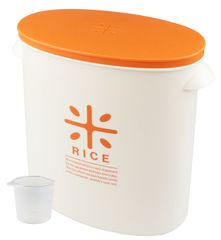 【色: オレンジ】袋のまま お米 ストック 計量カップ付 オレンジ RICE 5