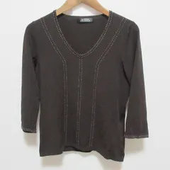 #anc マダムジョコンダ MADAMJOCONDE カットソー 38 茶系 ニット ビーズ 七分袖 レディース [758696]のサムネイル