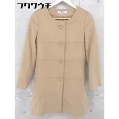 ■ NATURAL BEAUTY BASIC ウール ノーカラー コート サイズS ブラウン レディース 【中古】 【1105130013018】