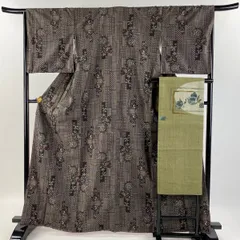 b101 水鳥文様 大島紬 フルセット 身丈151裄丈65 鉄紺 hitotoki_tt2199b