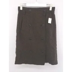 ◇ TRUSSARDI トラサルディ ミックス フロントボタン 膝丈 ラップ巻き スカート サイズ40 ブラウン系 レディース P  【中古】 【1208220009240】のサムネイル