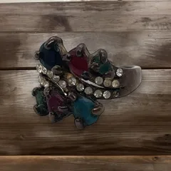 指輪 エスニック カラフル リング 16号 インディアンジュエリー アクセサリー ビンテージ 50s ~ 60s 70s 80s ナバホ族 サントドミンゴ族 天然石 メンズ レディス 一点物 アンティーク 古着 金 シルバー 真鍮   500 p20/