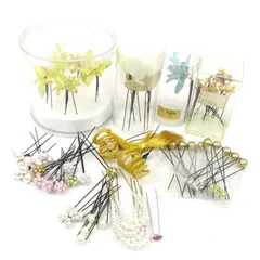 髪飾り 32点セット パールモチーフ フラワーモチーフなど ヘアアクセサリー 和装小物 まとめて 大量 まとめ売り レディース 【中古】