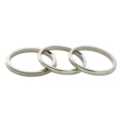 【シルバー × 15号】[Cream dot. クリームドット公式] リング 指輪 レディース 3点セット ステンレス製 金属アレルギー つけっぱなし サージカルステンレス スターダスト 甲丸リング 大人