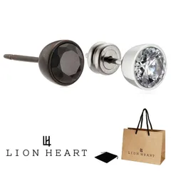 正規品 LION HEART ライオンハート スタッズ シングル ピアス 片耳用 LHMP002 LHMP002N LHMP002NS サージカル ステンレス キュービックジルコニア メンズ 男性 ギフト プレゼント 誕生日 クリスマス お祝い