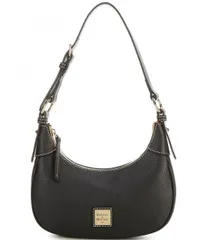 【送料無料】 ドーネイアンドバーク レディース ショルダーバッグ バッグ Lucca Pebbled Leather Hobo Baguette Shoulder Bag Black