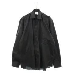 VETEMENTS (ヴェトモン) DOUBLE COLLAR ダブルカラー パワーショルダーデザイン オーバーサイズ 長袖シャツ ブラック UE63SH220Bのサムネイル