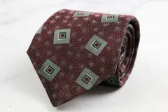 ジャンニ・ヴェルサーチ ブランド ネクタイ シルク 小紋柄 総柄 PO メンズ ワインレッド Gianni Versace 【中古】