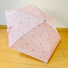 折りたたみ傘　キティー　ピンク色  ハローキティ ハート柄