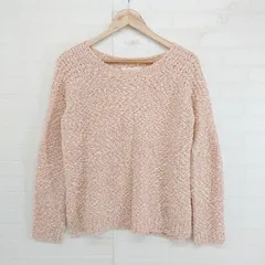 ◇ FOREVER 21 透かし編み 長袖 ニット セーター サイズUS S CA P オレンジピンク系 レディース P  【1302210001013】